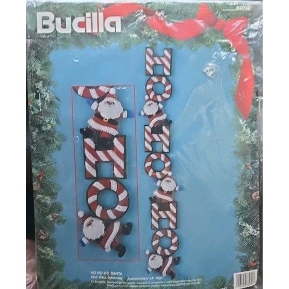 Bucilla Christmas 34" Felt Wall Hanging Kit HO HO HO SANTA 83030 Vintage 1993